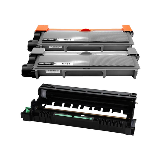 Brother TN660 & DR630 High-Yield Compatible Toner & Drum Cartridge 3-Pack Combo