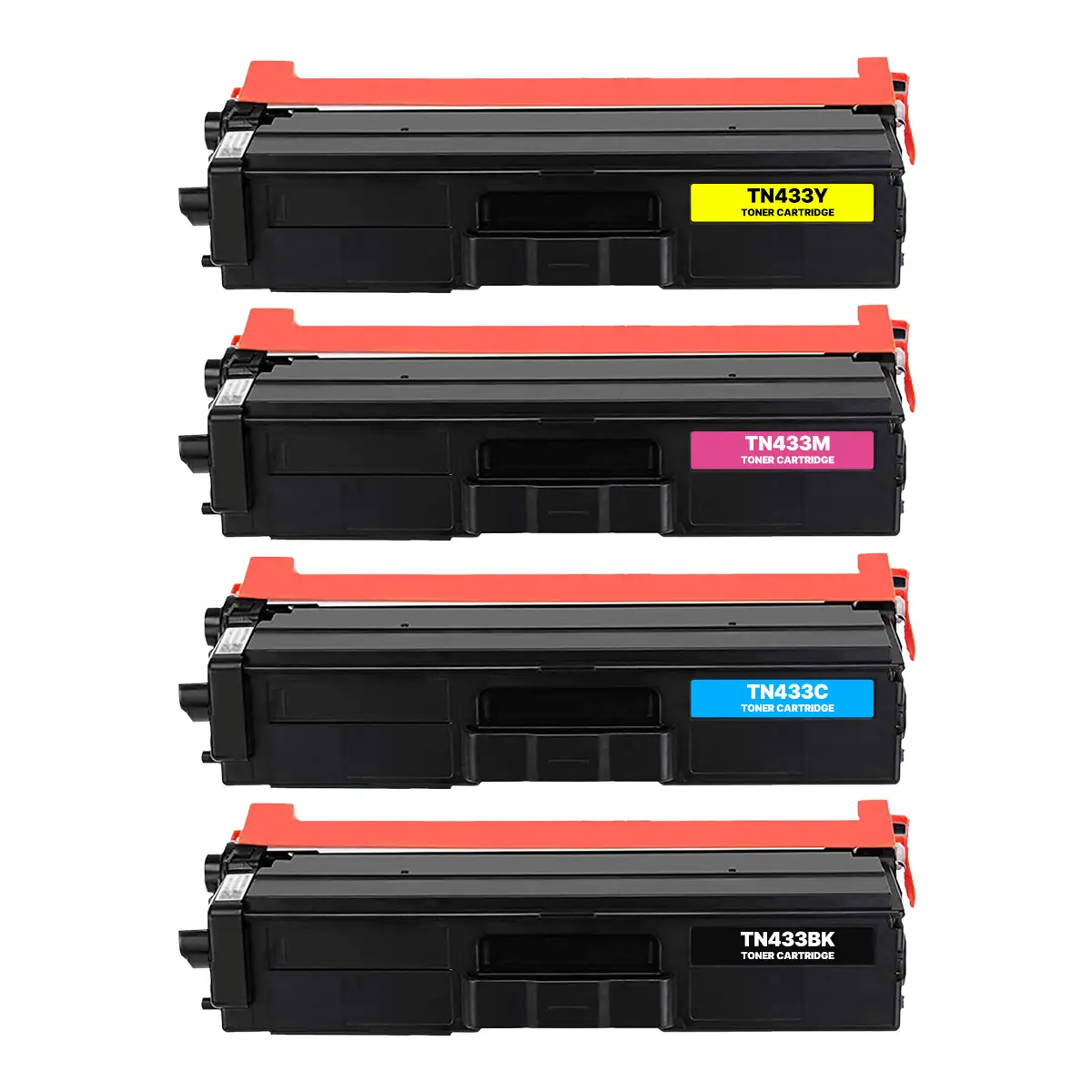 Brother TN433 High-Yield Compatible Toner Cartridge 4-Pack Combo