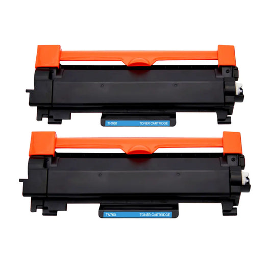 Brother TN760 / TN730 Black High-Yield Compatible Toner Twin-Pack