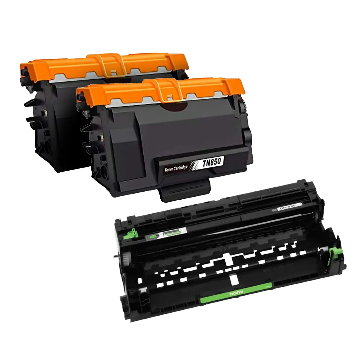 Brother TN850 & DR890 Black Compatible High-Yield Toner and Drum 3-Pack
