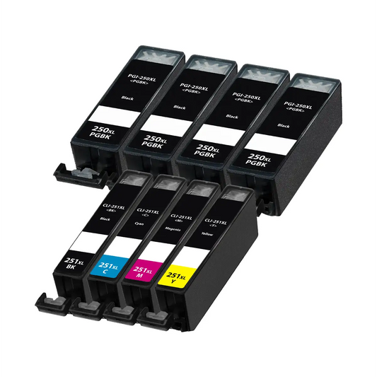 Canon PGI-250XL & CLI-251XL Compatible High Yield Ink Cartridge 8-Pack
