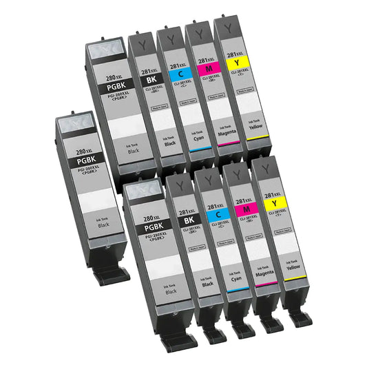 Canon PGI-280XXL & CLI-281XXL Super High-Yield Compatible Ink Cartridge 11-Pack Combo