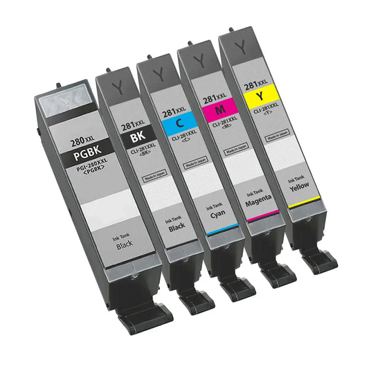 Canon PGI-280XXL & CLI-281XXL Super High-Yield Compatible Ink Cartridge 5-Pack Combo