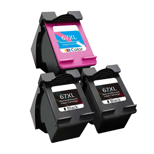 HP 67XL Remanufactured High Yield Ink Cartridge 3-Pack Combo