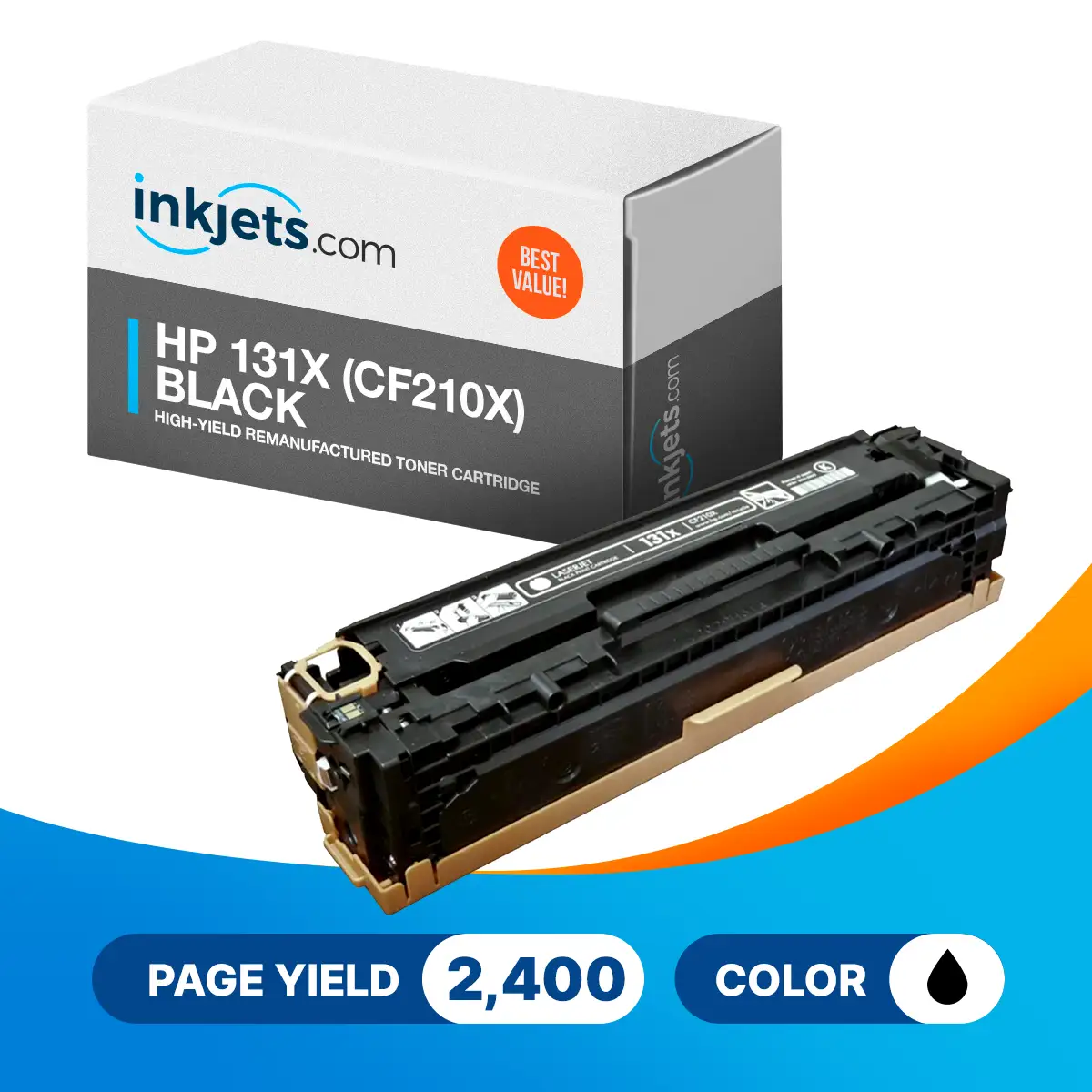 HP 131X (CF210X) Black High-Yield Remanufactured Toner Cartridge