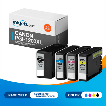 Canon PGI-1200XL High-Yield Compatible 4-Pack Combo