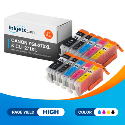 Canon PGI-270XL & CLI-271XL High-Yield Compatible Ink Cartridge 10-Pack Combo