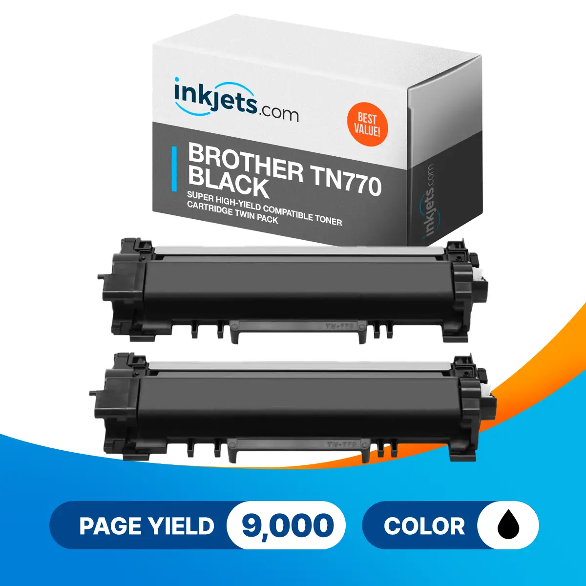 Brother TN770 Black Super High-Yield Compatible Toner Cartridge Twin Pack