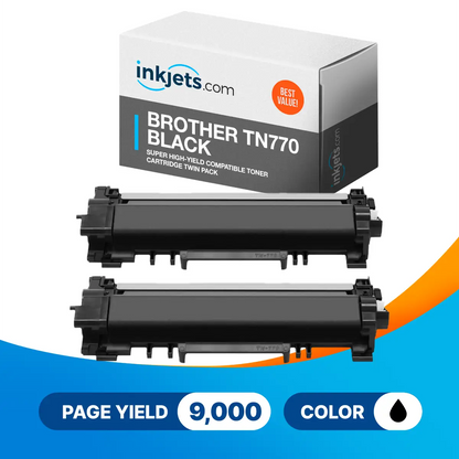 Brother TN770 Black Super High-Yield Compatible Toner Cartridge Twin Pack