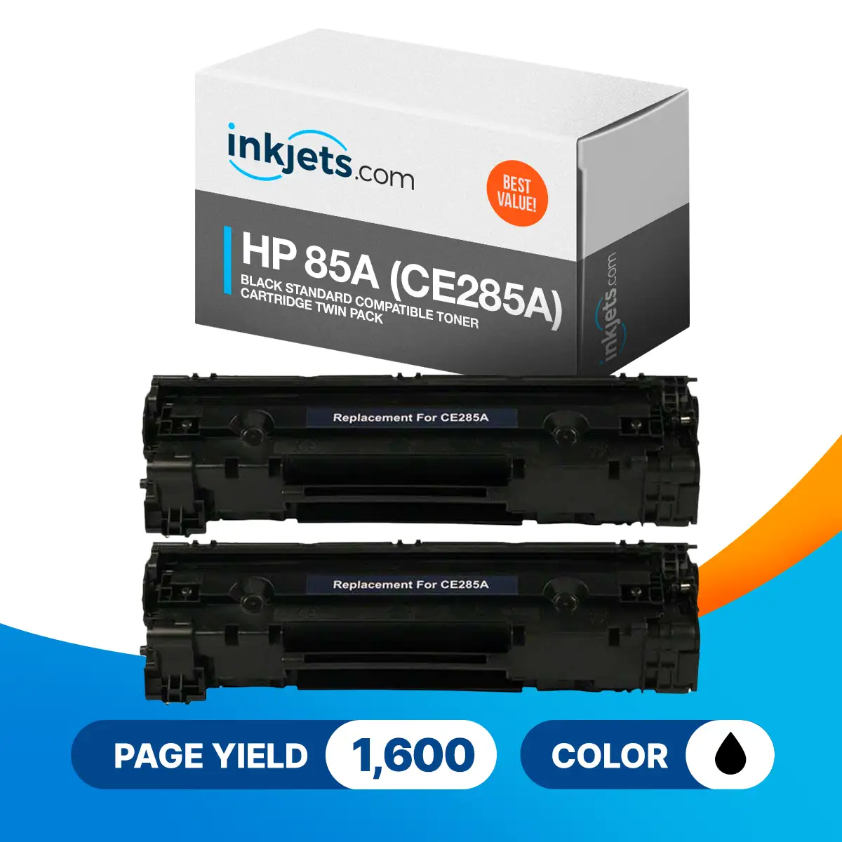 HP 85A (CE285A) Black Standard Compatible Toner Cartridge Twin Pack