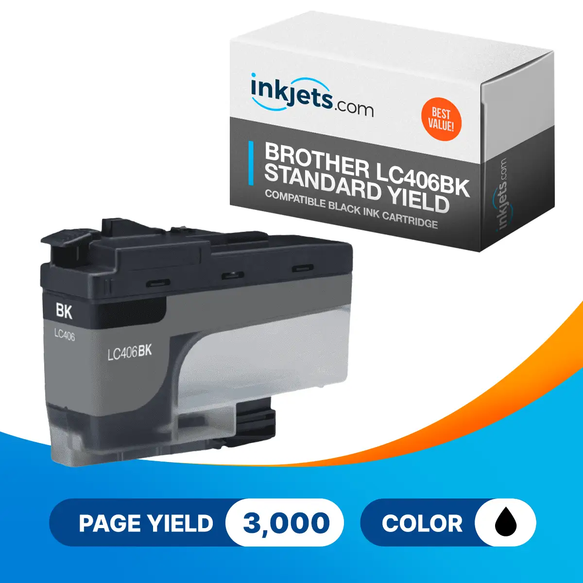Compatible Brother LC406BK Standard Yield Black Ink Cartridge