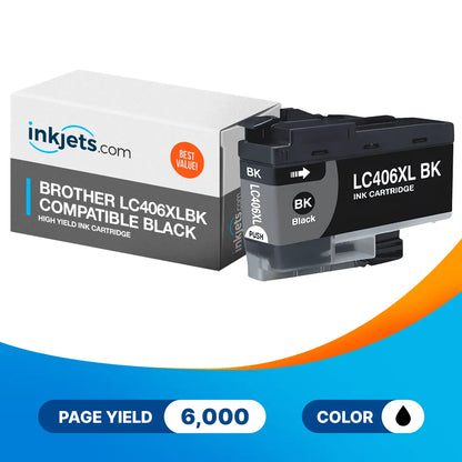 Compatible Brother LC406XLBK High Yield Black Ink Cartridge