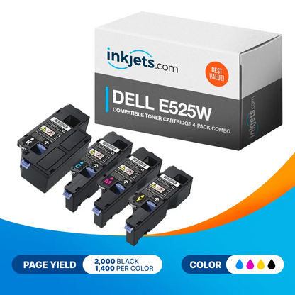 Dell E525w Compatible Toner Cartridge 4-Pack Combo