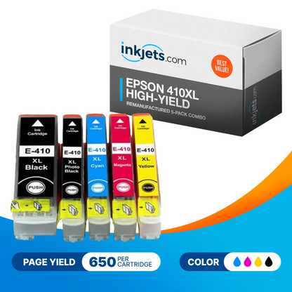 Epson 410XL High-Yield Remanufactured 5-Pack Combo