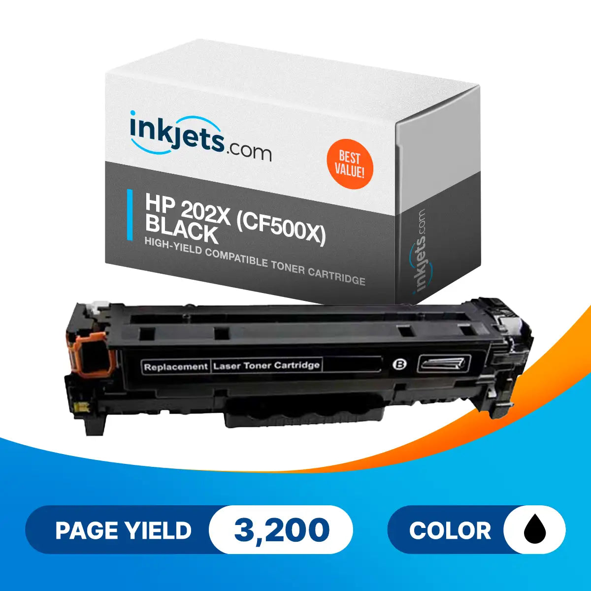 HP 202X (CF500X) Black High-Yield Compatible Toner Cartridge