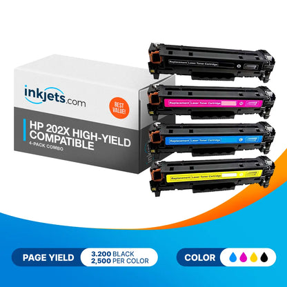 HP 202X High-Yield Compatible 4-Pack Combo
