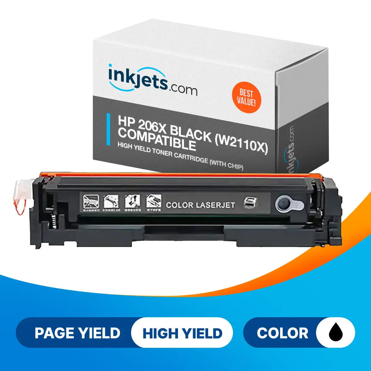 HP 206X Black (W2110X) Compatible High Yield Toner Cartridge (With Chip)