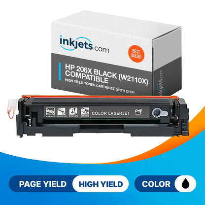HP 206X Black (W2110X) Compatible High Yield Toner Cartridge (With Chip)