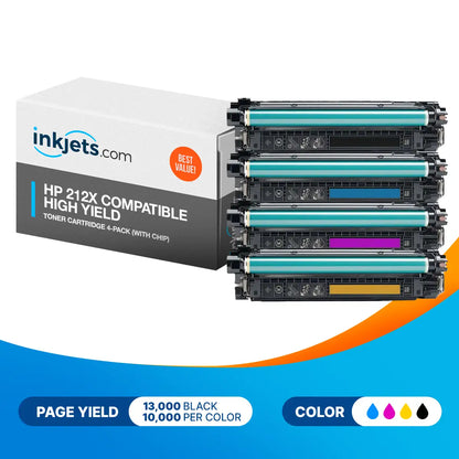 HP 212X Compatible High Yield Toner Cartridge 4-Pack (With Chip)