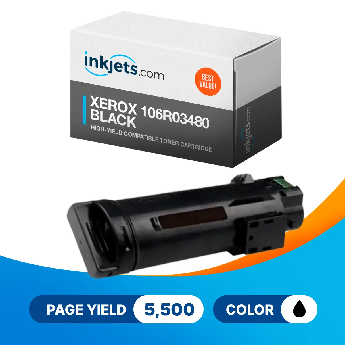 Xerox 106R03480 Black High-Yield Compatible Toner Cartridge