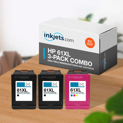 HP 61XL High-Yield Remanufactured Ink Cartridge 3-Pack Combo