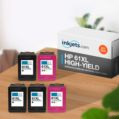 HP 61XL High-Yield Remanufactured Ink Cartridge 5-Pack Combo