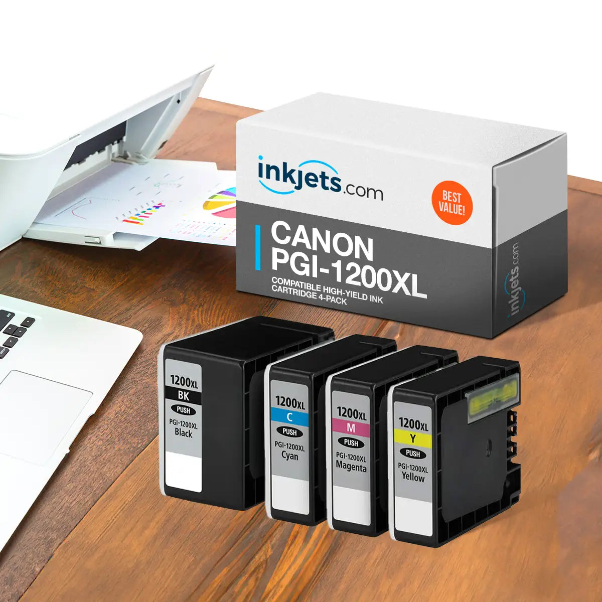 Canon PGI-1200XL High-Yield Compatible 4-Pack Combo