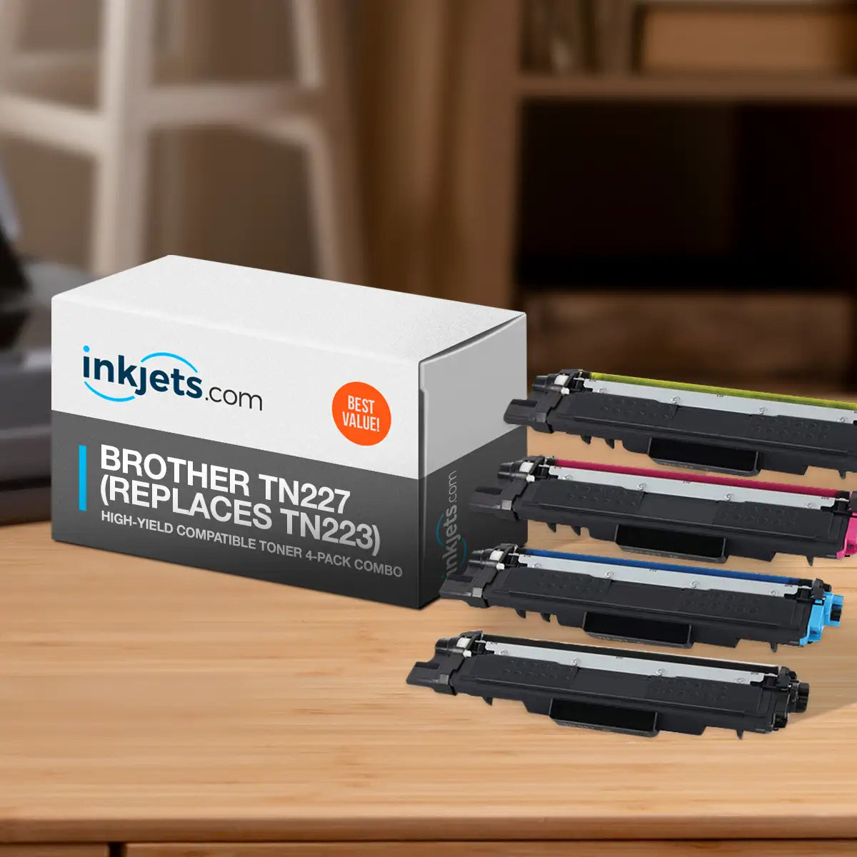 Brother TN227 (Replaces TN223) High-Yield Compatible Toner 4-Pack Combo
