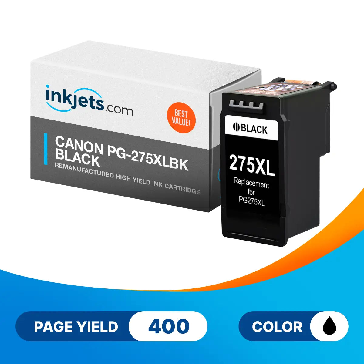 Remanufactured Canon PG-275XLBK High Yield Black Ink Cartridge
