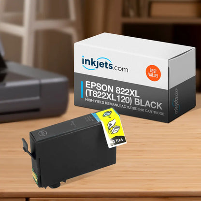 Epson 822XL (T822XL120) Black High Yield Remanufactured Ink Cartridge
