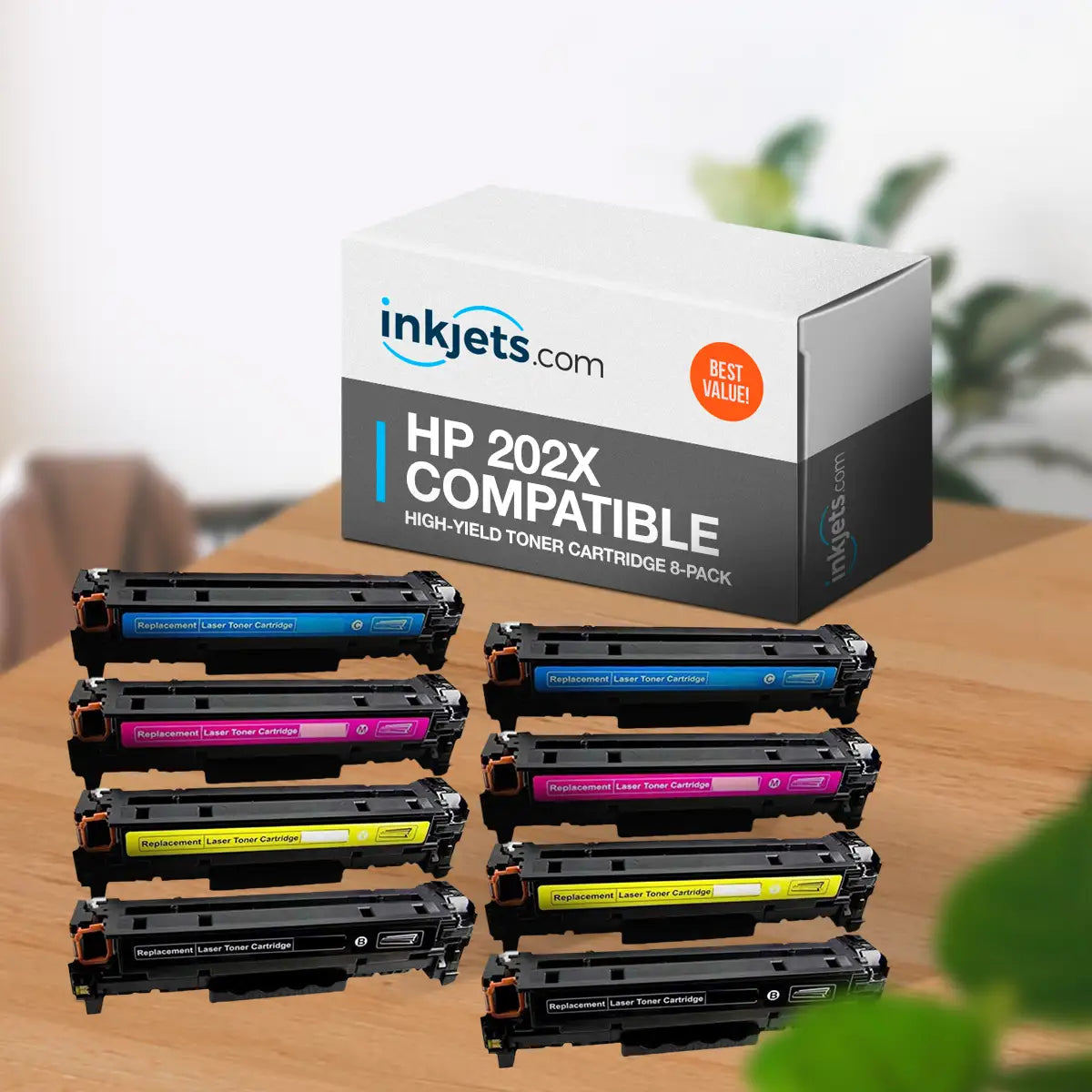 HP 202X Compatible High-Yield Toner Cartridge 8-Pack