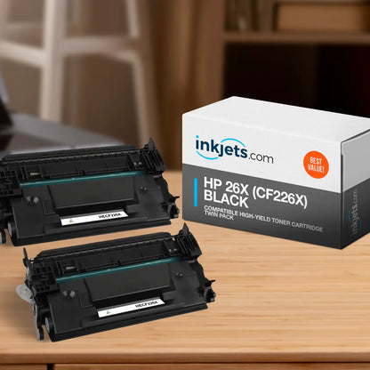 HP 26X (CF226X) Black Compatible High-Yield Toner Cartridge Twin Pack