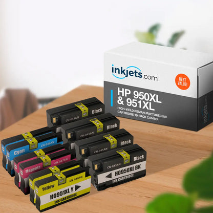 HP 950XL & 951XL High-Yield Remanufactured Ink Cartridge 10-Pack HP 950XL & 951XL High-Yield Remanufactured Ink Cartridge 10-Pack