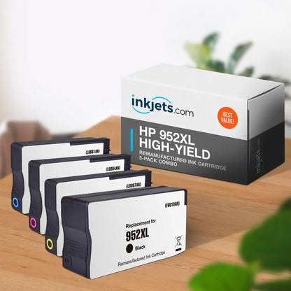 HP 952XL Remanufactured High Yield Ink Cartridge 4-Pack