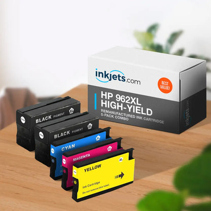 HP 962XL High-Yield Remanufactured Ink Cartridge 5-Pack Combo