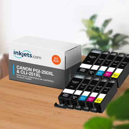 Canon PGI-250XL & CLI-251XL High-Yield Compatible Ink Cartridge 10-Pack Combo