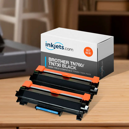 Brother TN760 / TN730 Black High-Yield Compatible Toner Twin-Pack