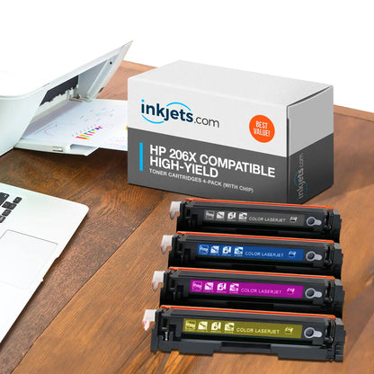 HP 206X Compatible High-Yield Toner Cartridges 4-Pack (With Chip)