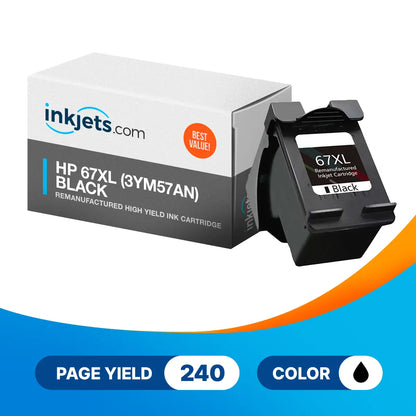 HP 67XL (3YM57AN) Black Remanufactured High Yield Ink Cartridge