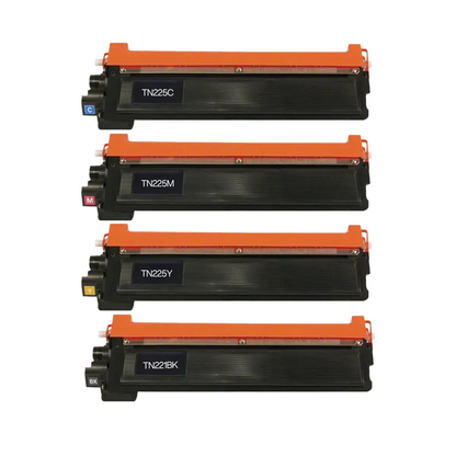 Brother TN221 & TN225 High-Yield Compatible Toner Cartridge 4-Pack Combo