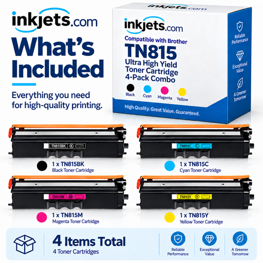 Compatible Brother TN815 Ultra High Yield Toner Cartridge 4-Pack Combo