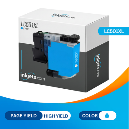 Brother LC501XLC Cyan High Yield Compatible Ink Cartridge