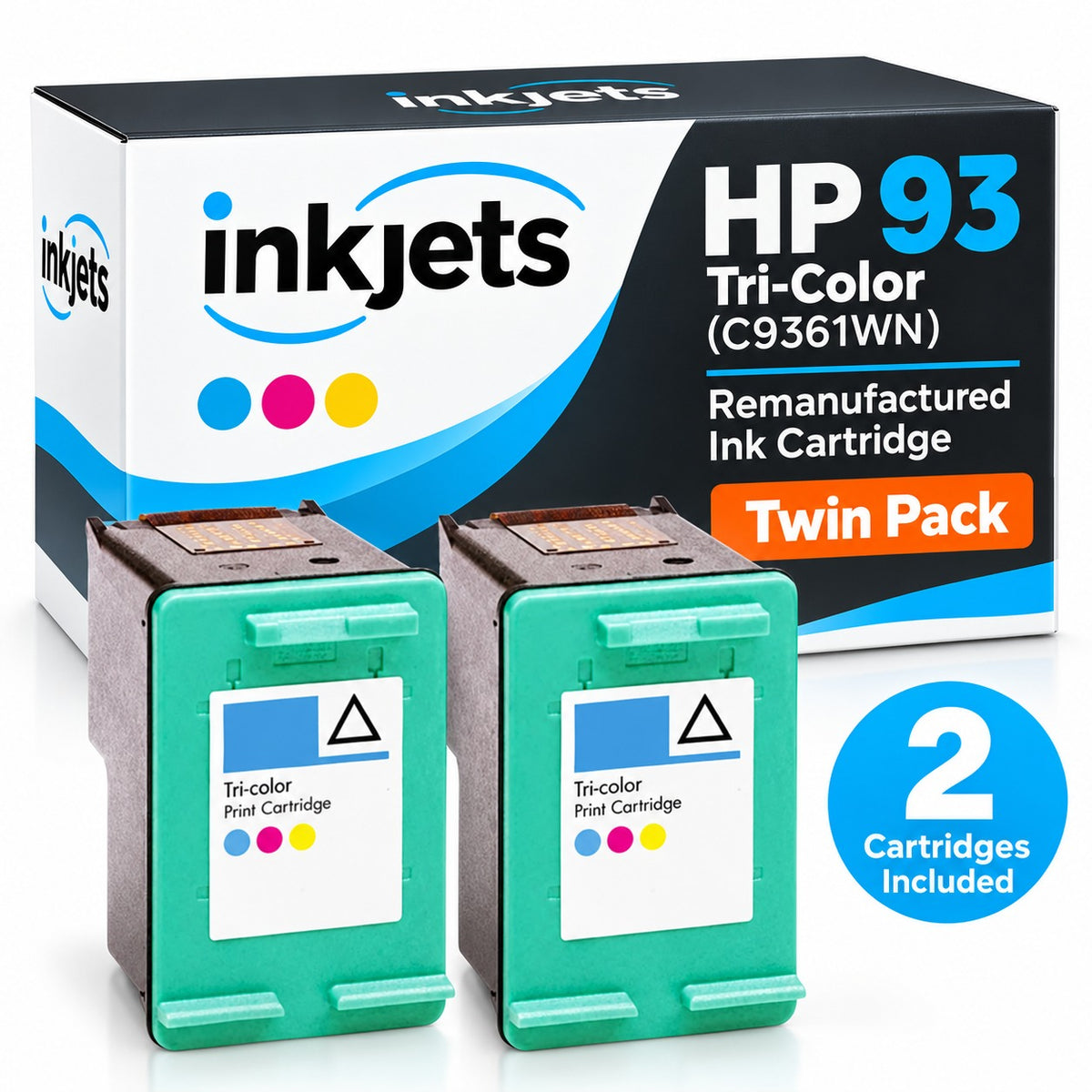 HP 93 Tri-Color (C9361WN) Remanufactured Ink Cartridge Twin Pack