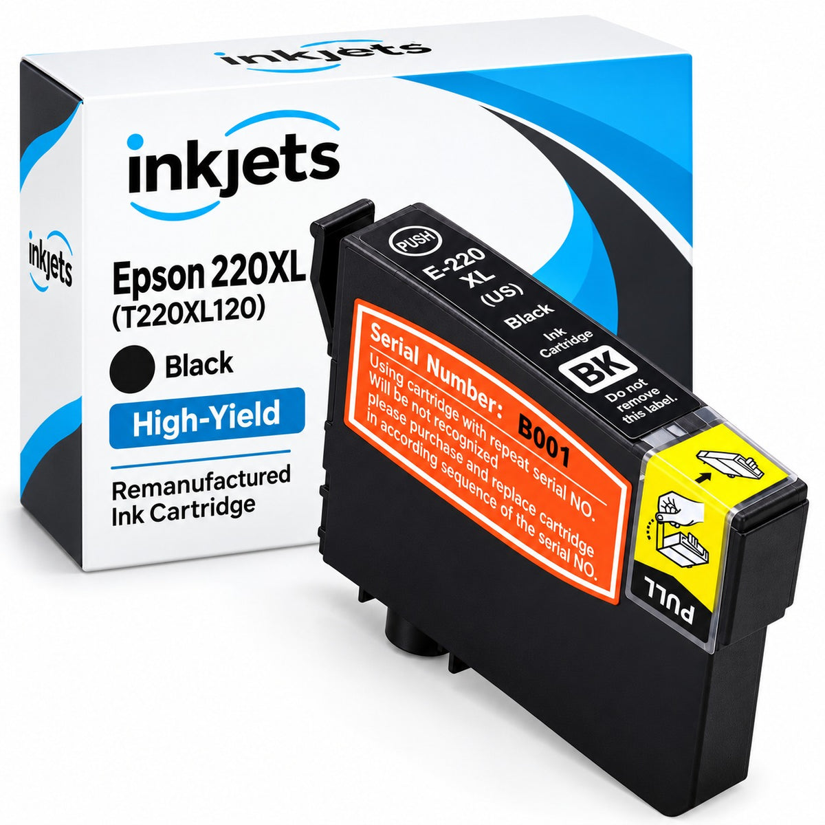 Epson 220XL (T220XL120) Black High-Yield Remanufactured Ink Cartridge