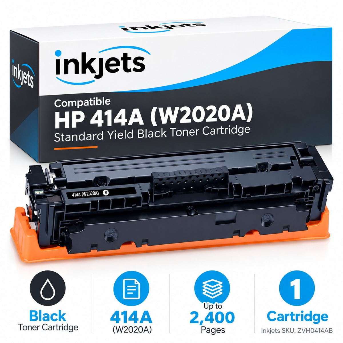 Compatible HP 414A (W2020A) Standard Yield Black Toner Cartridge