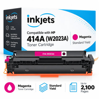 Compatible HP 414A (W2023A) Standard Yield Magenta Toner Cartridge