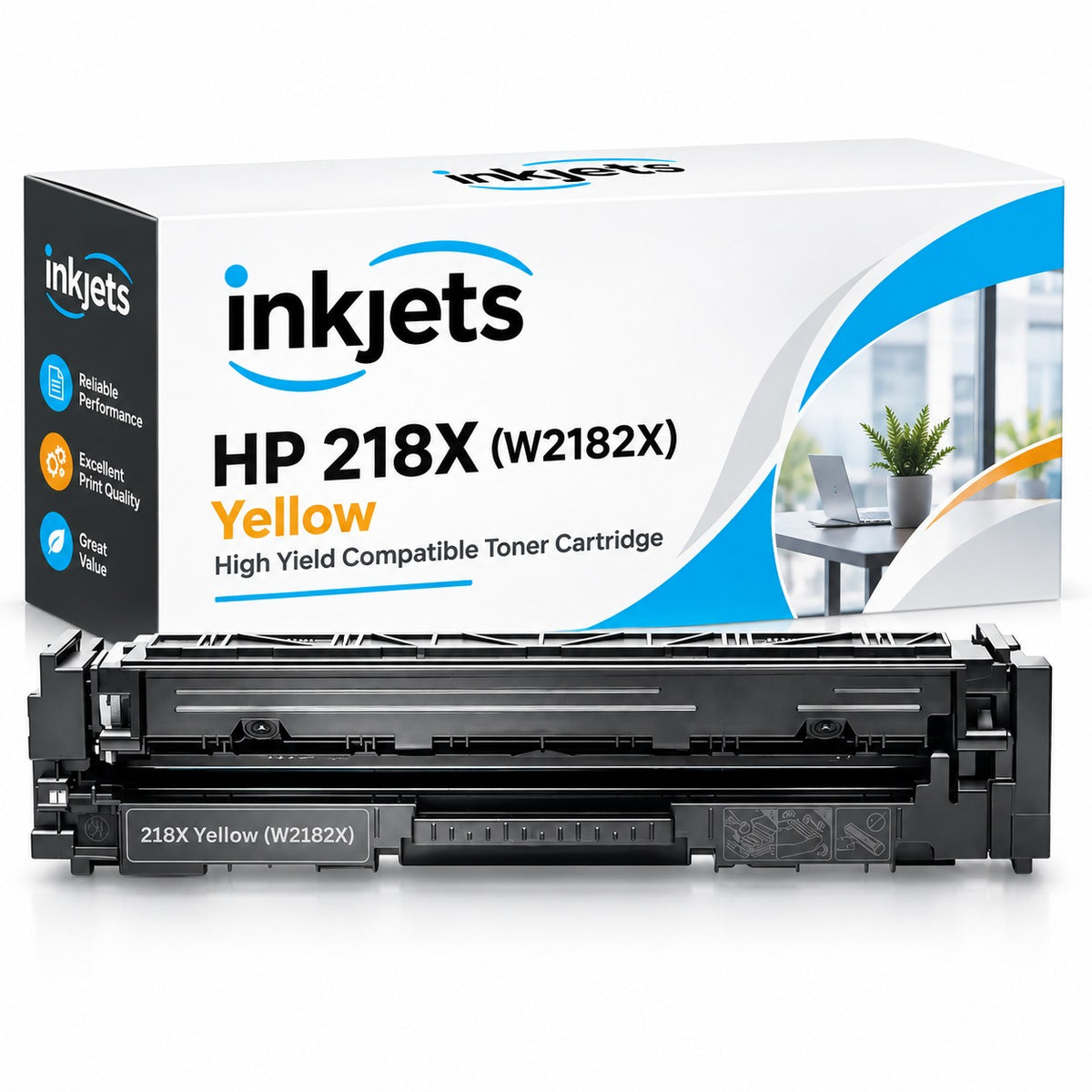 HP 218X (W2182X) Yellow High Yield Compatible Toner Cartridge