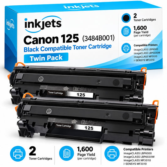 Canon 125 (3484B001) Black Compatible Toner Cartridge Twin Pack