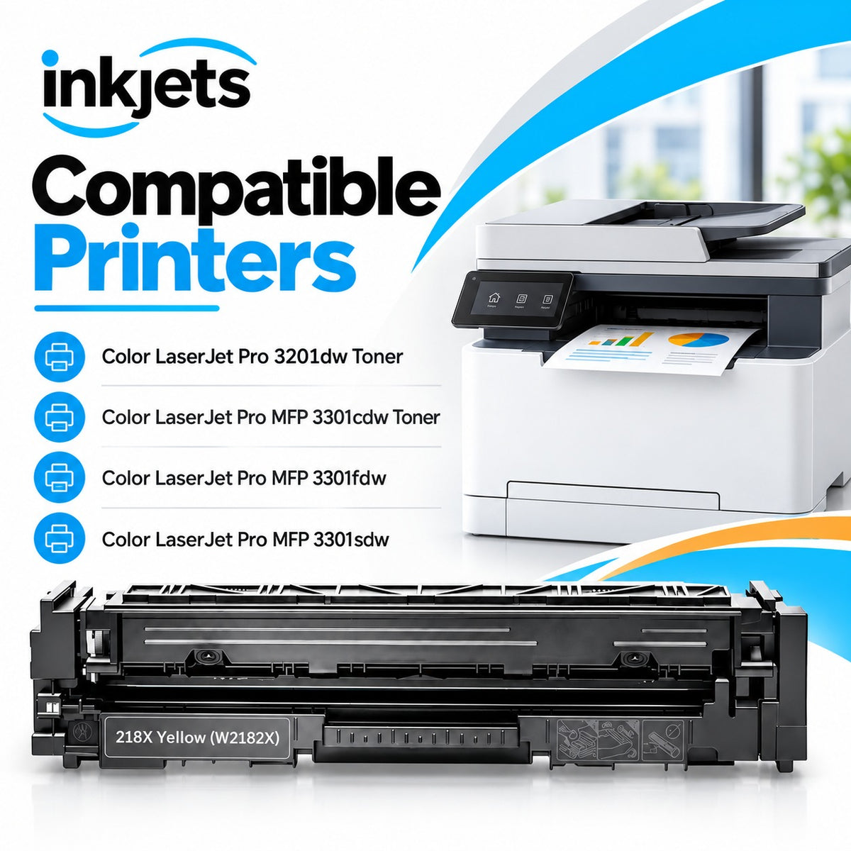 HP 218X (W2182X) Yellow High Yield Compatible Toner Cartridge