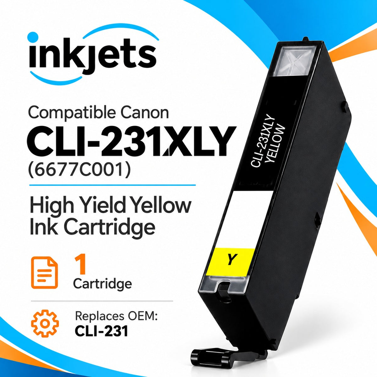 Compatible Canon CLI-231XLY (6677C001) High Yield Yellow Ink Cartridge